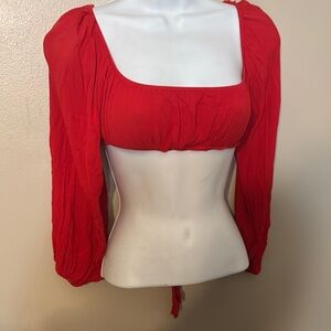 Women Shein Red Women's Square Neck Top size M
